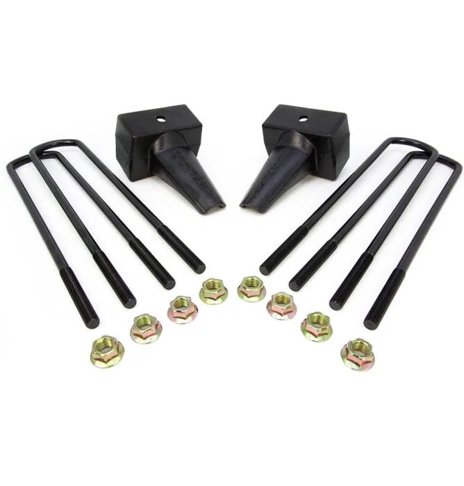26-3204 – READYLIFT Leaf Spring Block Kit, 4 Inch Lift Cast Iron With 2 Blocks/ U Bolts/ Nuts